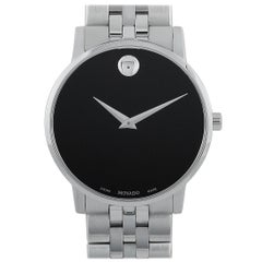 Movado Men's Museum Classic Black Dial Stainless Steel Watch 0607199