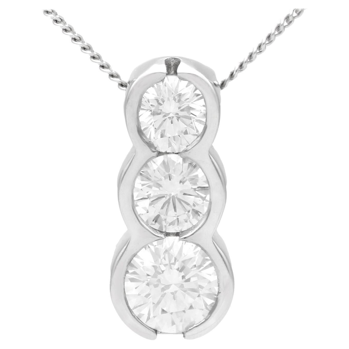 2000s Diamond and Platinum Trilogy Pendant For Sale