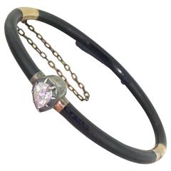 Georgian Pear Rose Cut Diamond Mourning Bangle