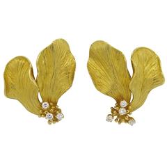 Tiffany & Co. Diamond Gold Flower Earrings