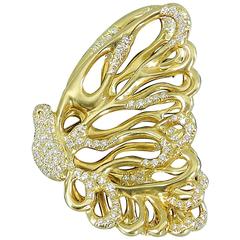 Angela Cummings Diamond Gold Butterfly Brooch Pin