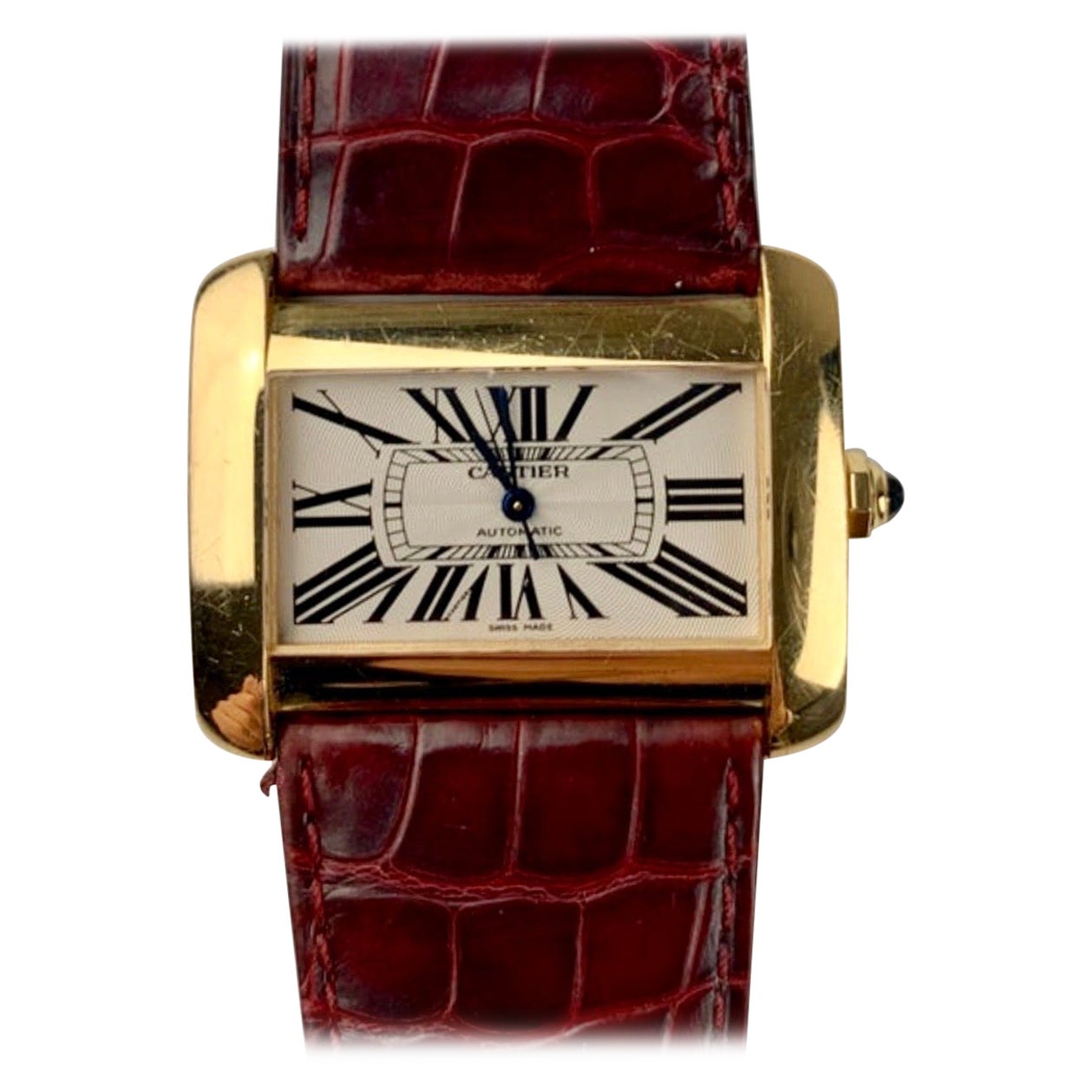 Cartier Diamond Tank Divan Diamond Watch For Sale at 1stDibs