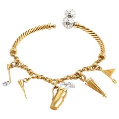 Pomellato Multi-Tone Gold and Diamond Charm Bracelet
