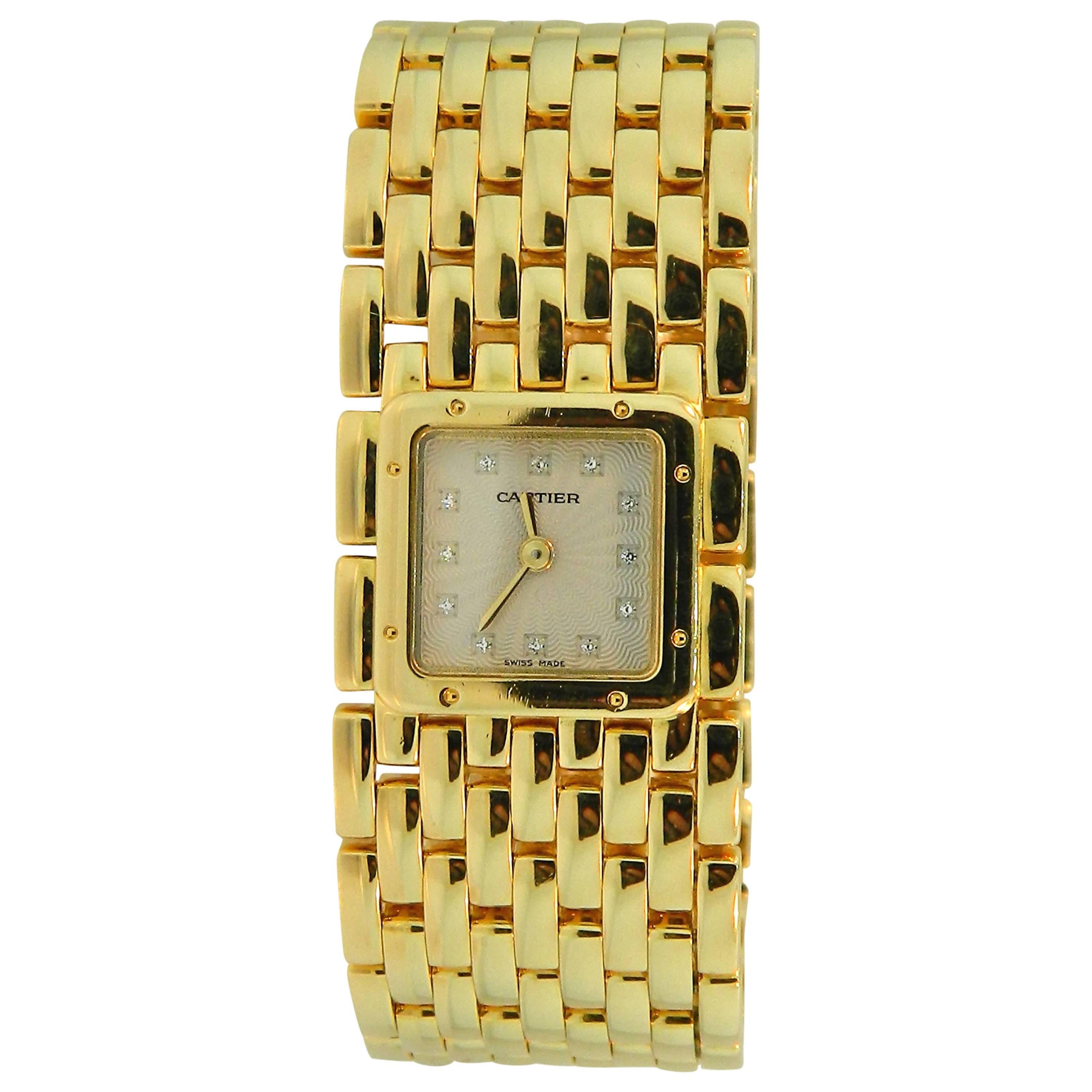 Cartier Yellow Gold Panthere Ruban Wristwatch Ref WG3007T7