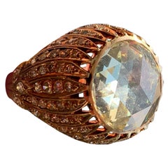 5 Carat Antique Rose Cut Diamond Ring
