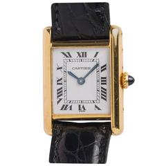 Carrier Lady's Yellow Gold Tank Louis Wristwatch