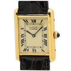 Cartier Vermeil Tank Louis Must de Cartier Wristwatch 