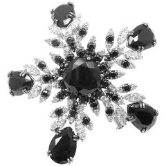 Pasquale Bruni GHIRLANDA Diamond Black Agate White Gold Brooch Pin