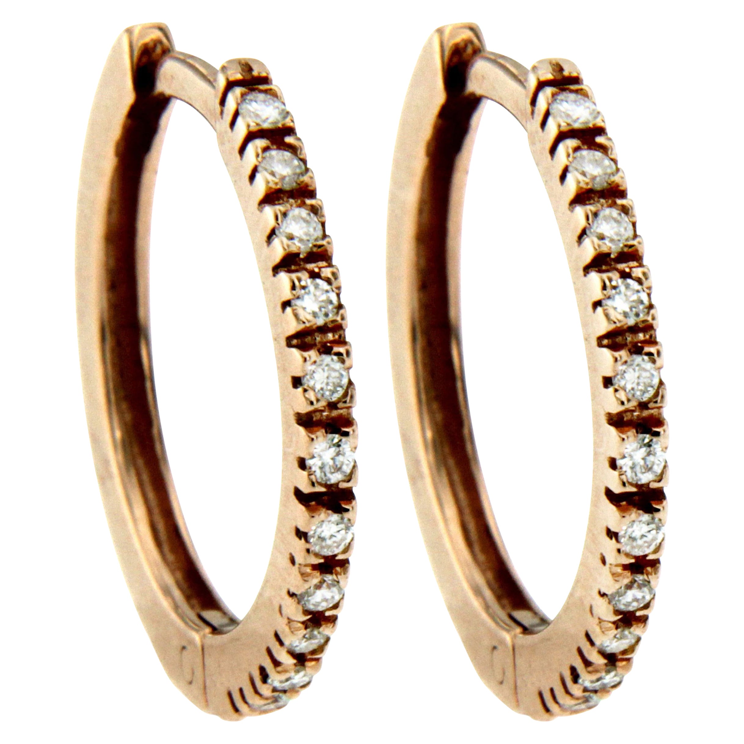 Designer Gold Diamond Baby Hoop Single Earring For Sale at 1stDibs