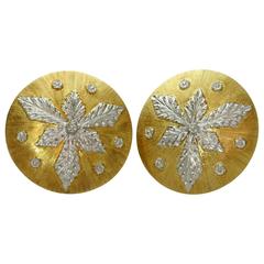 Mario Buccellati Two Color Gold Large Round Clip-on Earrings