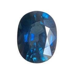 Deep Blue Sapphire 1.96 Carat Oval Cut Loose Gemstone Top Grade Gem