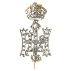 Antique Diamond and White Gold Highland Light Infantry Brooch, Circa 1920