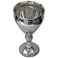 A.E. Jones hammered Sterling Silver Goblet, Birmingham 1909