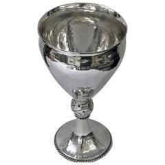 A.E. Jones hammered Sterling Silver Goblet, Birmingham 1909 