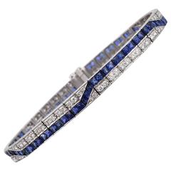 Sapphire Diamond Platinum Line bracelet 10
