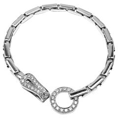 CARTIER Agrafe Diamond White Gold Bracelet