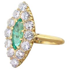 Mid Century Colombian Emerald
Diamond Navette Ring Mid Century Colombian Emerald
Diamond Navette Ring