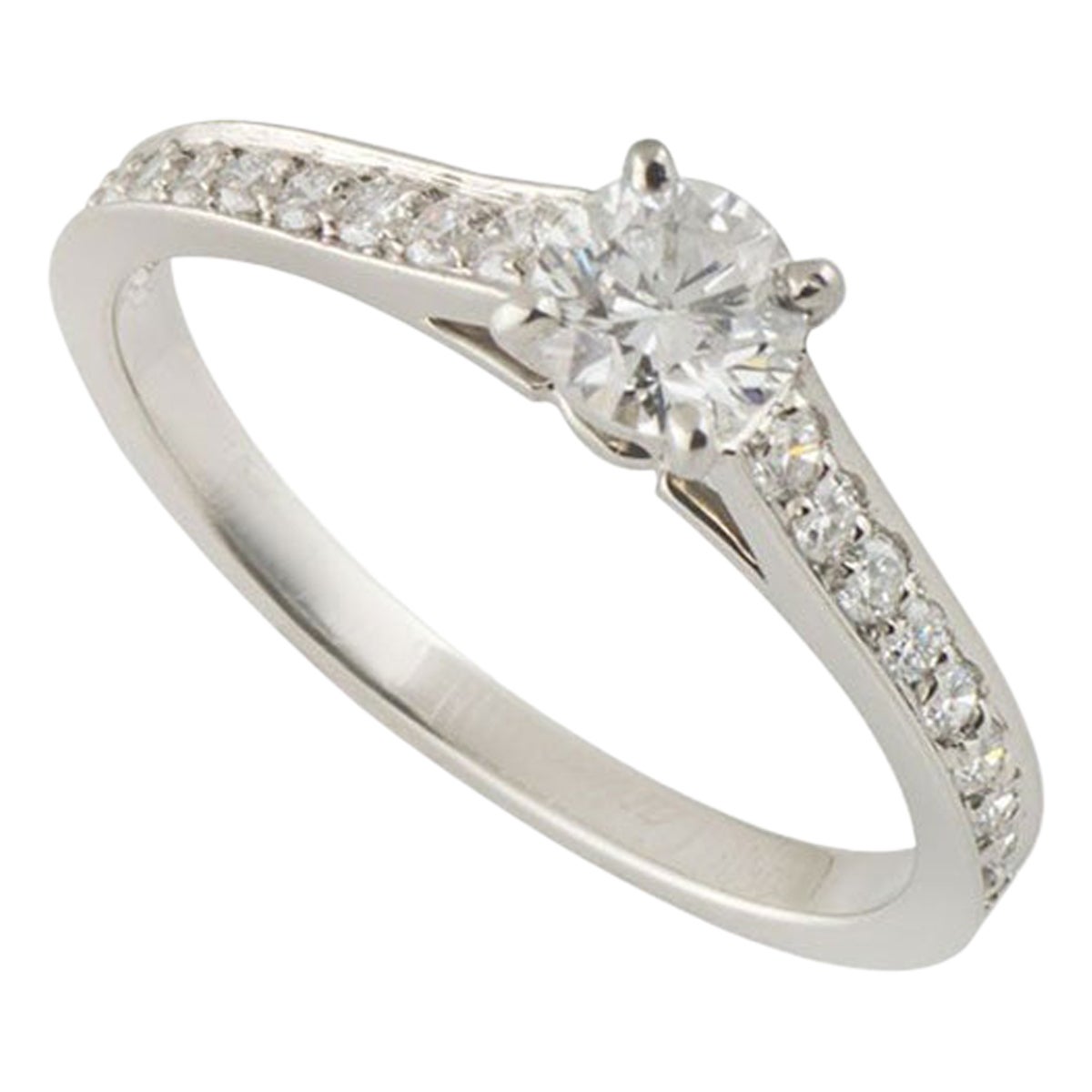 Cartier Diamond 1895 Pave Collection Engagement Ring For Sale at 1stDibs