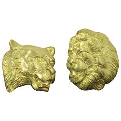 1960s Buccellati textured gold animal earrings