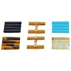 Cartier Hardstone Gold Cufflink Set