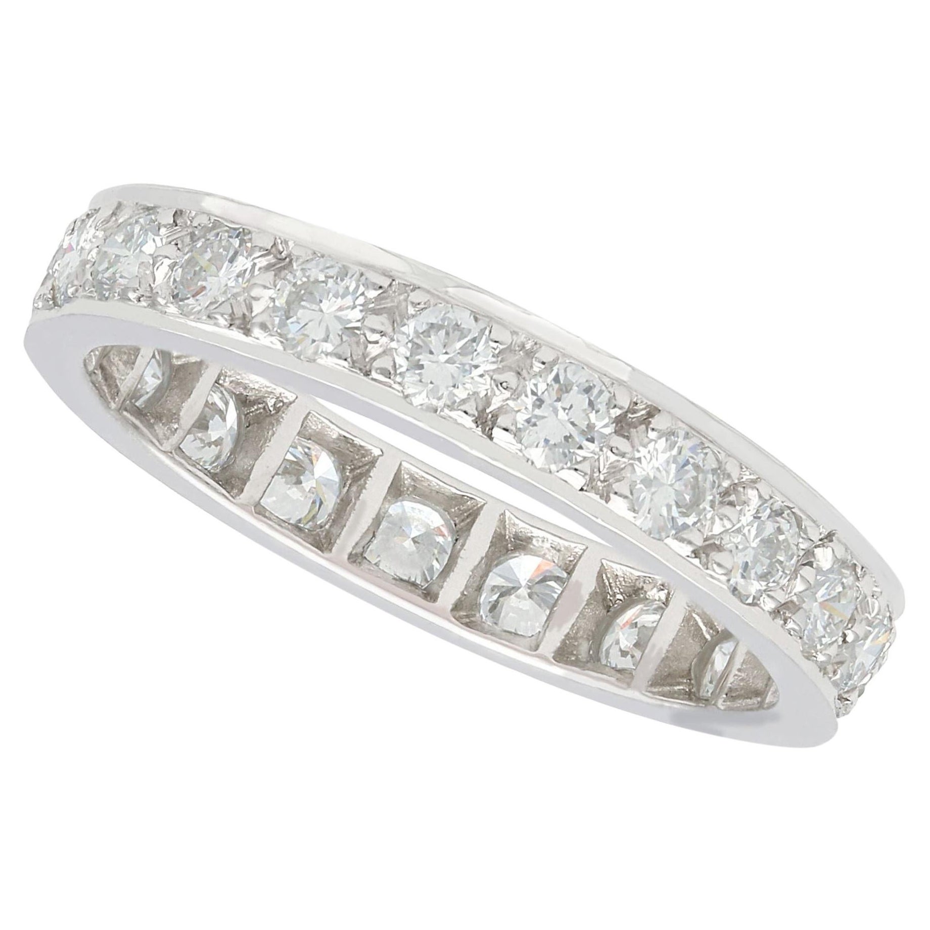 Diamond Full Eternity Engagement Ring in White Gold