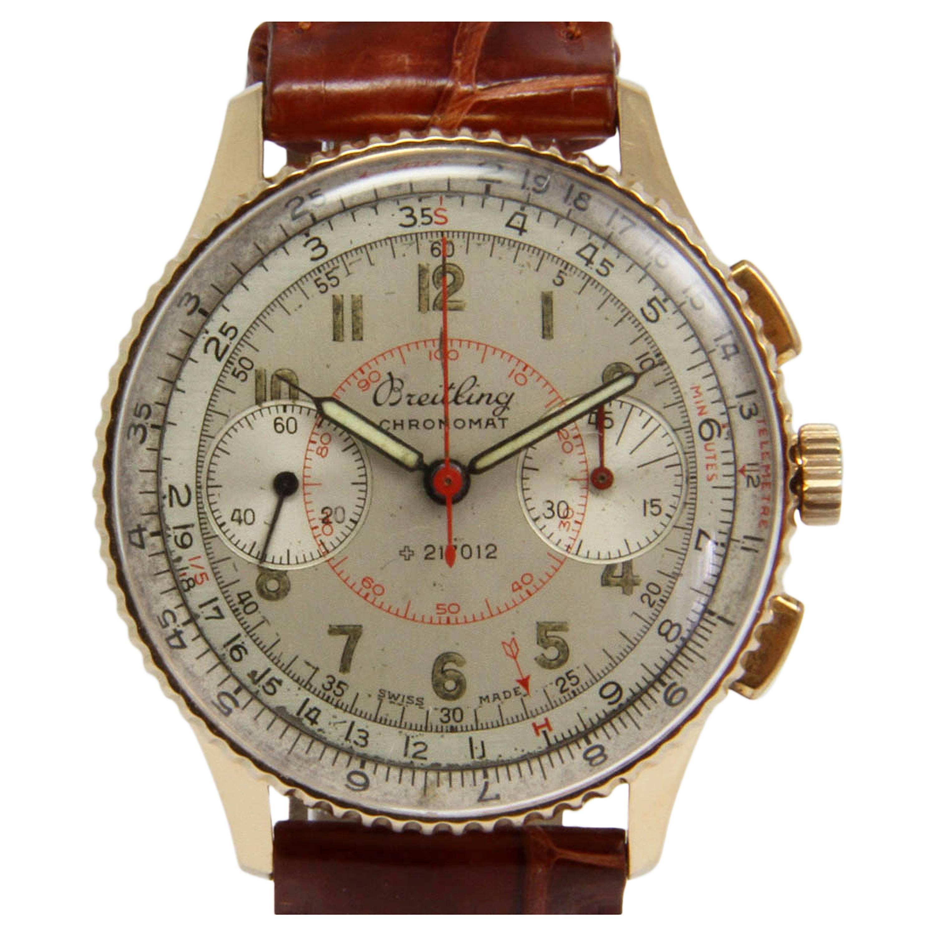 Breitling Rose Gold Chronomat Chronograph Wristwatch Ref 769 