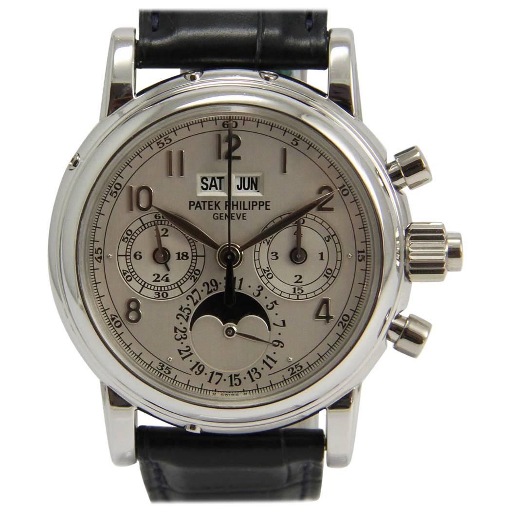 Patek Philippe Platinum Chronograph Wristwatch Ref 5004 P For Sale