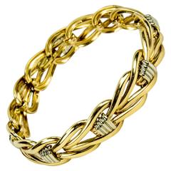 1980s Chic Two Color Gold Link Bracelet 7