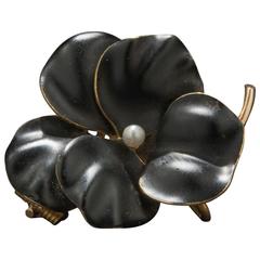 Art Nouveau Enamel and Pearl Flower Pin/Pendant Art Nouveau Enamel and Pearl Flower Pin/Pendant