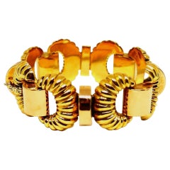 Retro Yellow Gold Rose Gold Link Bracelet
