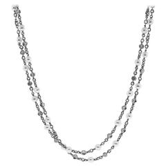 Diamond 
Pearl Gold Long Chain