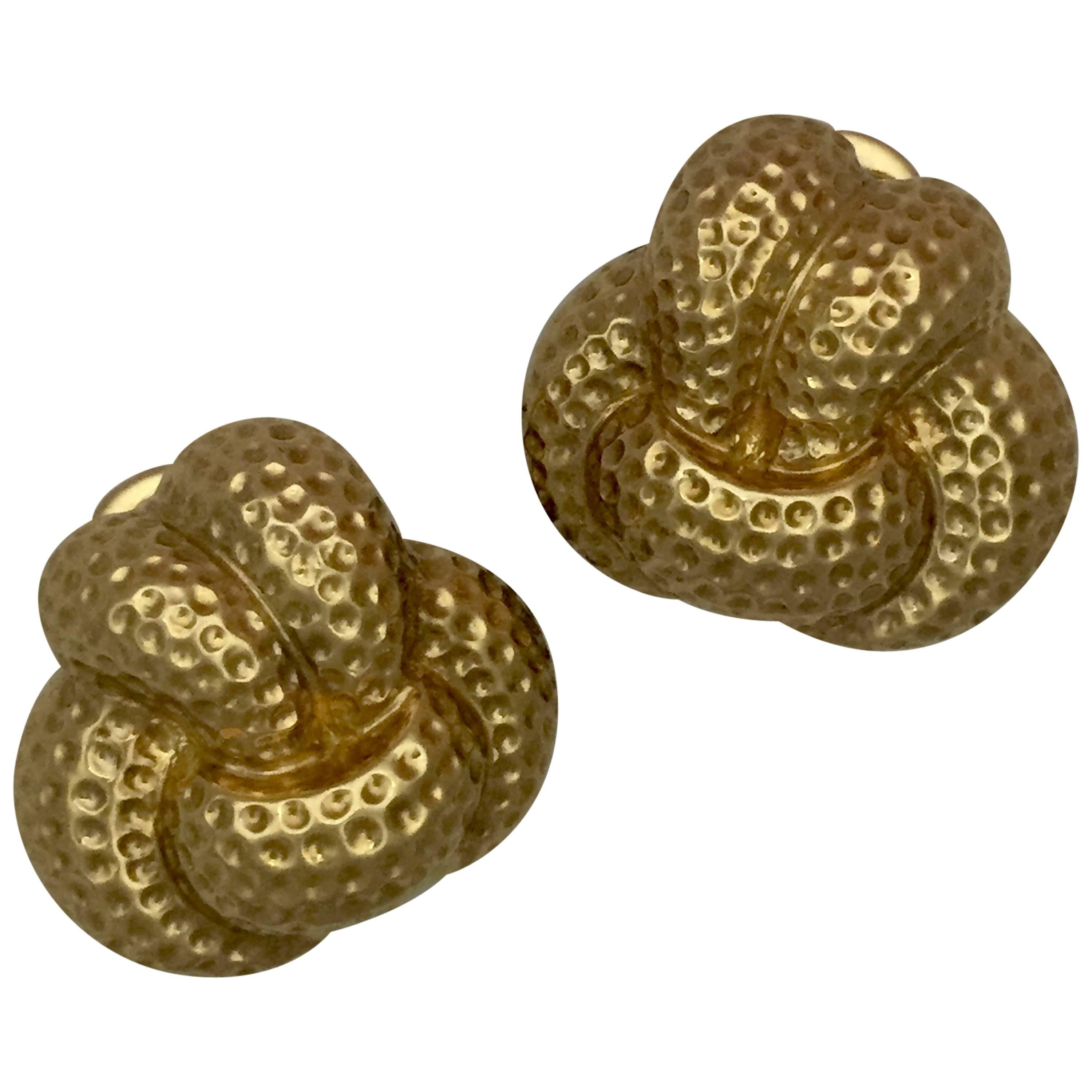 Verdura Gold Knot Earclips For Sale