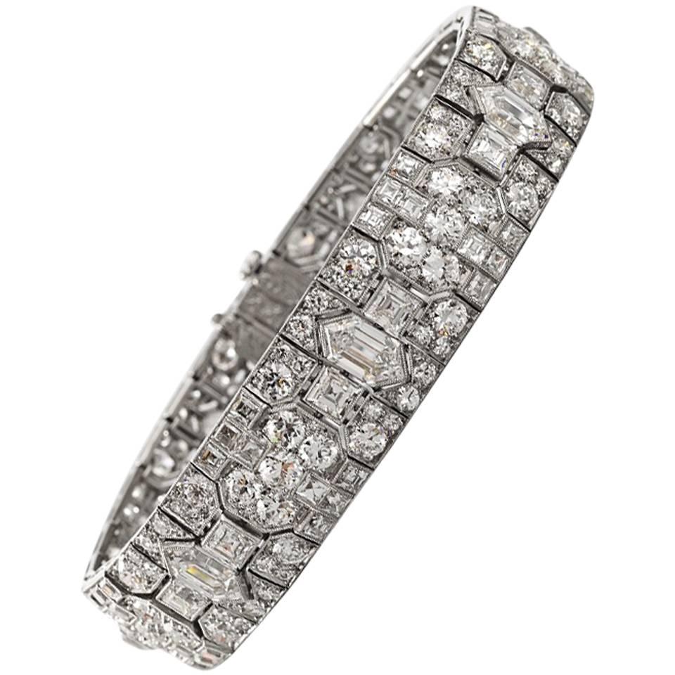 Tiffany & Co. Art Deco Diamond and Platinum Bracelet