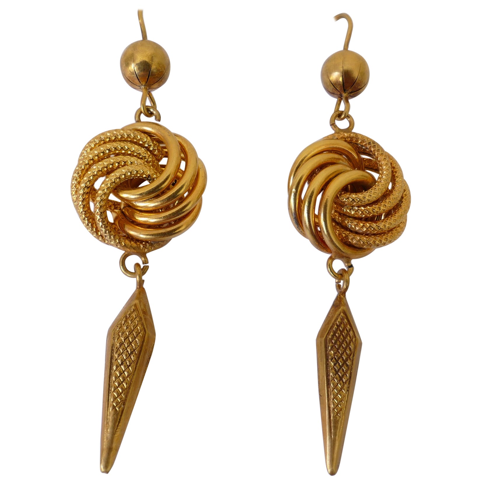 Antique 15K Gold Drop Earrings at 1stDibs