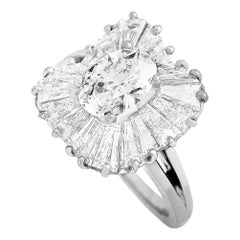 Oscar Heyman Vintage Platinum, 3.62 Carat Diamond Cocktail Ring