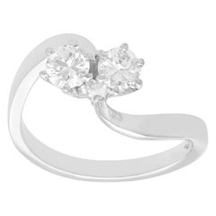 1960s Diamond and White Gold Twist Ring