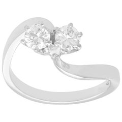 1960s Diamond and White Gold Twist Ring