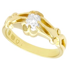 Antique Diamond and 18K Yellow Gold Solitaire Ring