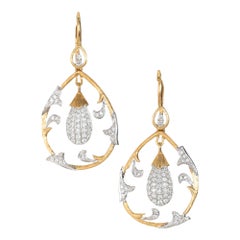 Pendientes de araña colgantes de oro bicolor con diamantes de 0,75 quilates Cordova