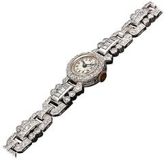 Antique Lady's Platinum Diamond Wristwatch