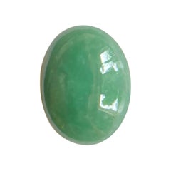 GIA Certified Untreated Jadeite Jade ‘A’ Grade 3.02 Carat Green Oval Cabochon