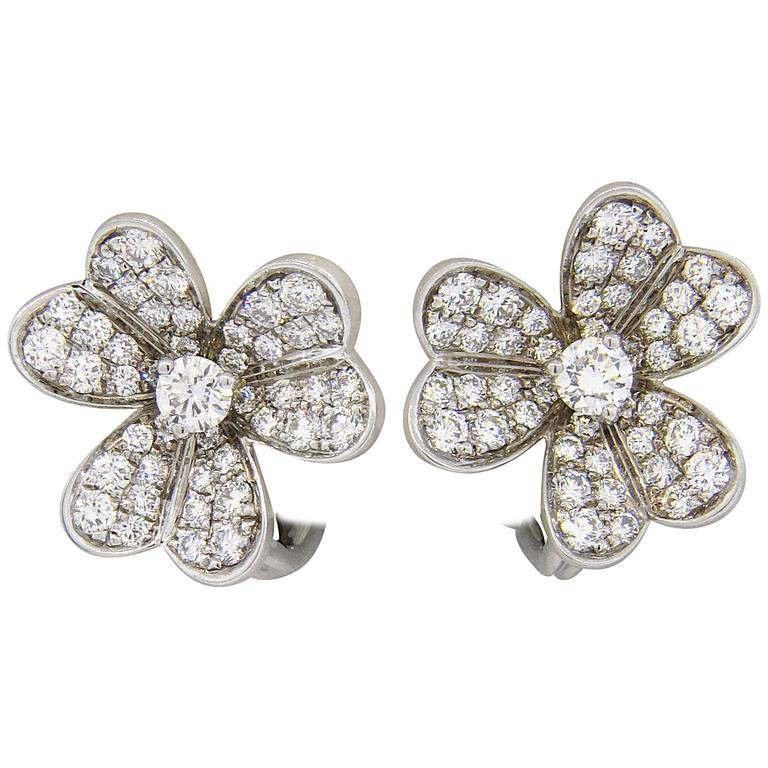 Van Cleef & Arpels Cabochon Sapphire and Diamond Earrings