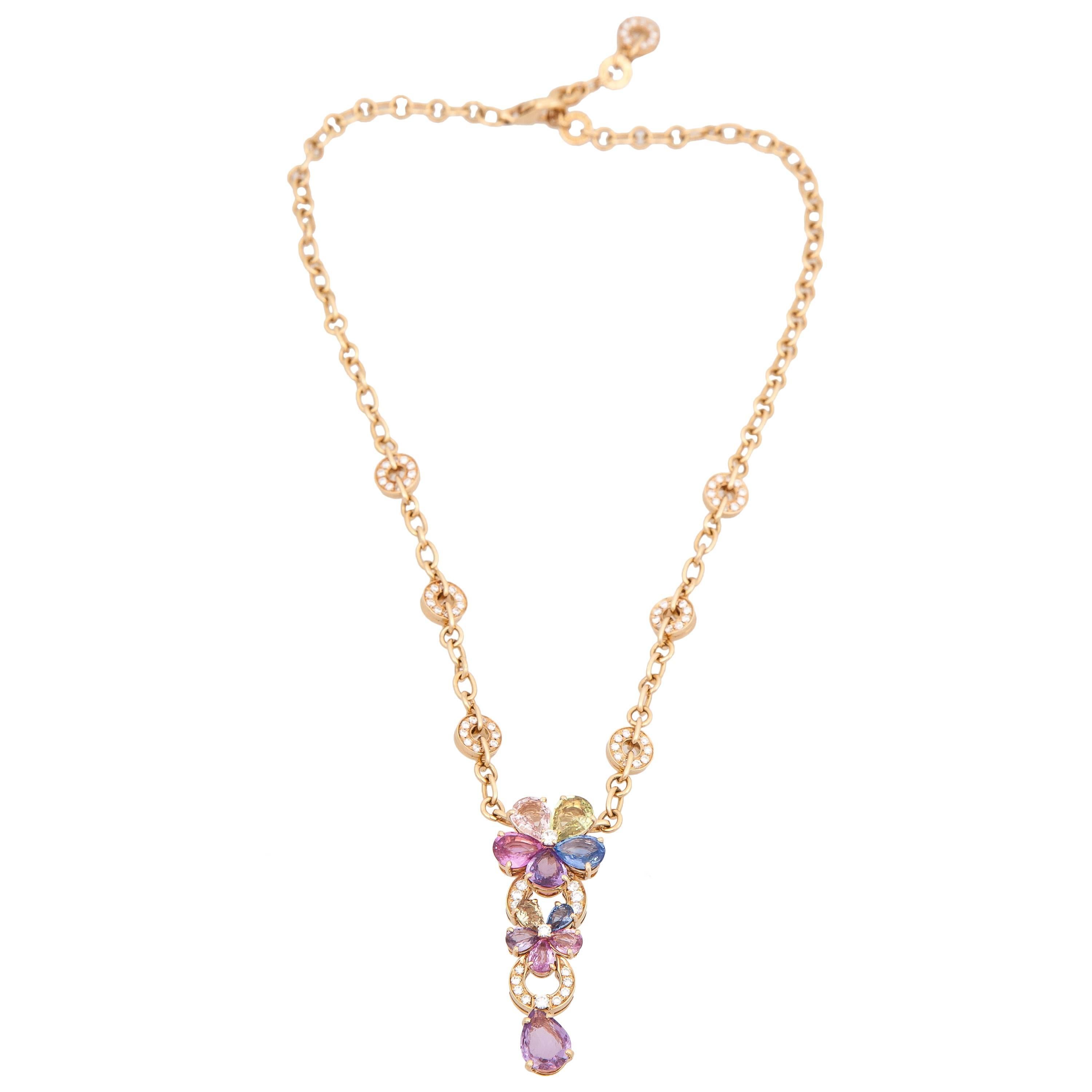 Bulgari Multicolored Sapphire and Diamond Necklace