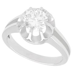 Bague de fiançailles solitaire en or blanc avec diamant de 1,05 carat, années 1930