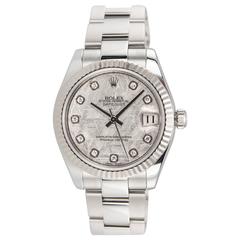 Rolex Stainless Steel DateJust Meteorite Diamond Dial Wristwatch