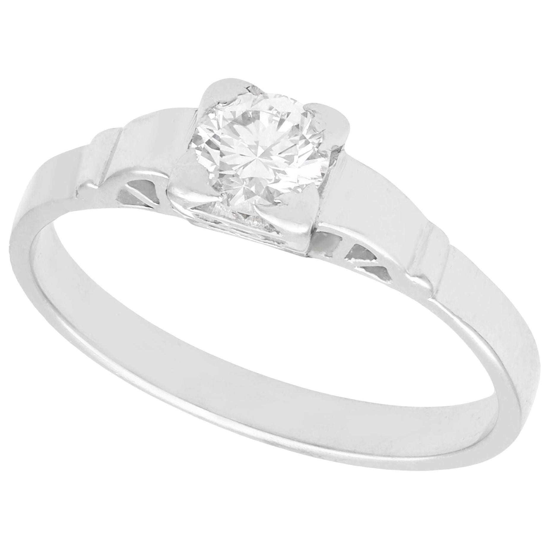 1940s Diamond White Gold Solitaire Engagement Ring