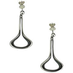 1960s David Andersen silver drop earrings