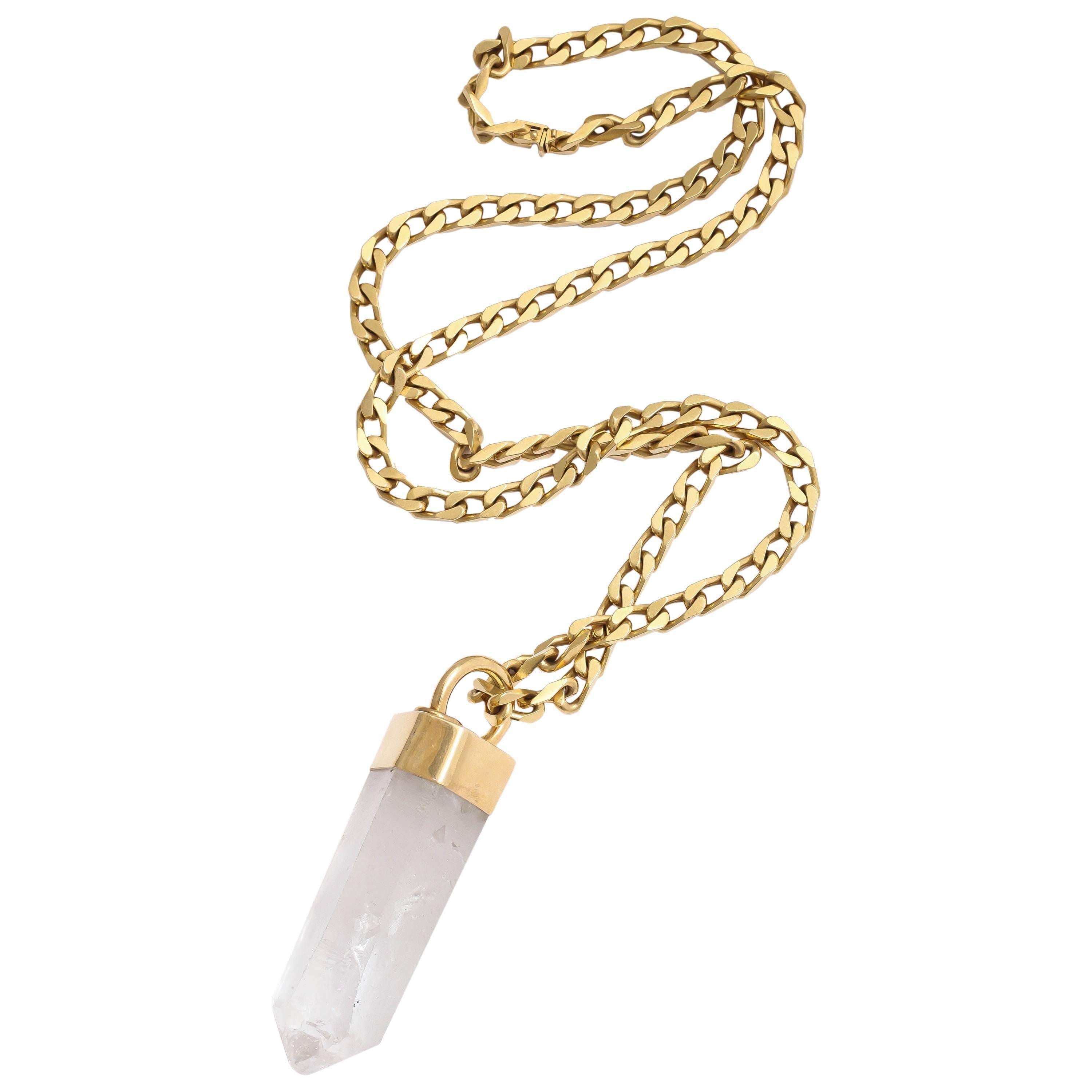 Bulgari Crystal Pendant and Gold Chain