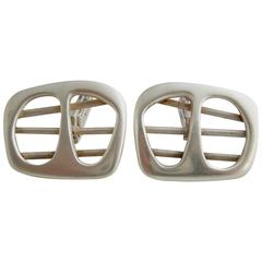 Irvin and Bonnie Burkee Sterling Silver Modernist Cufflinks