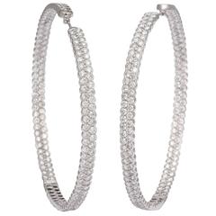 Grand Gold and Diamond Large Hoop Earrings 8